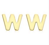 9K YG MINI INITIAL 'W' STUD E/R